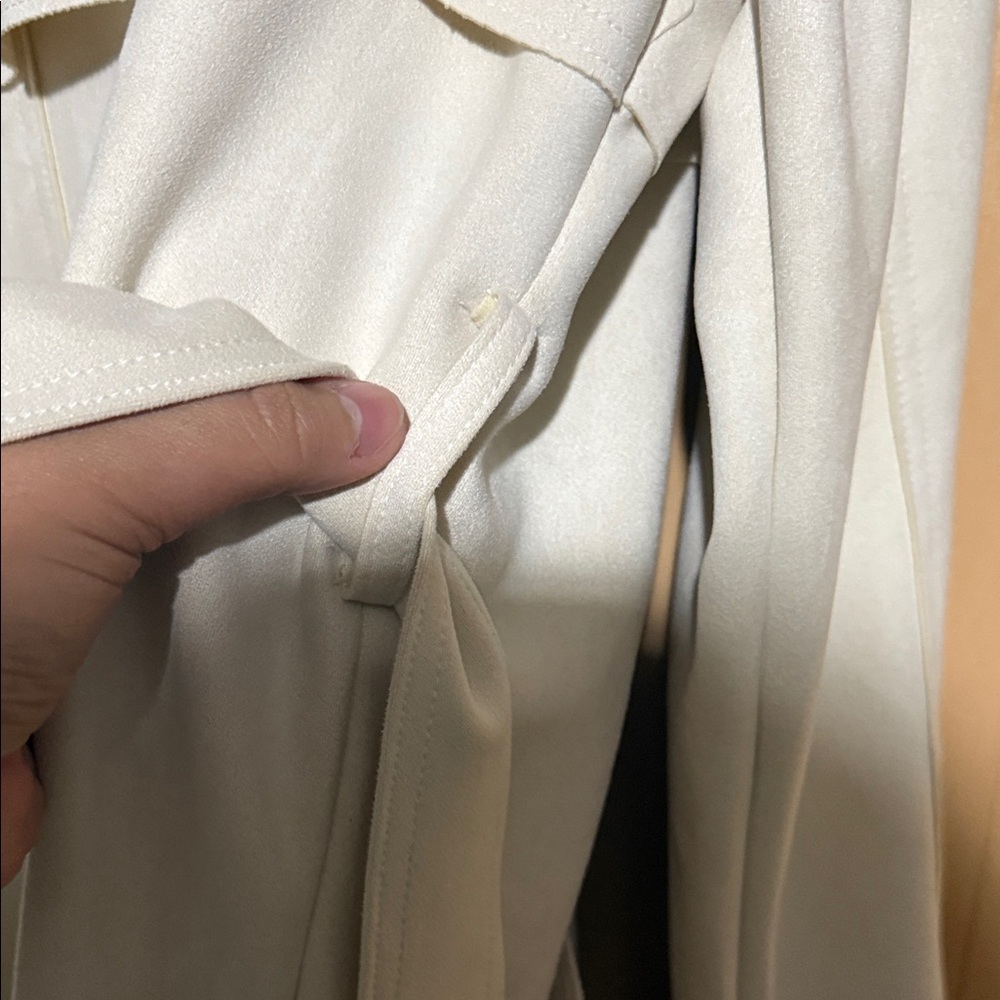 Fashion Nova Women's Cream Double-Breasted Pea Coat - Picture 13 of 16